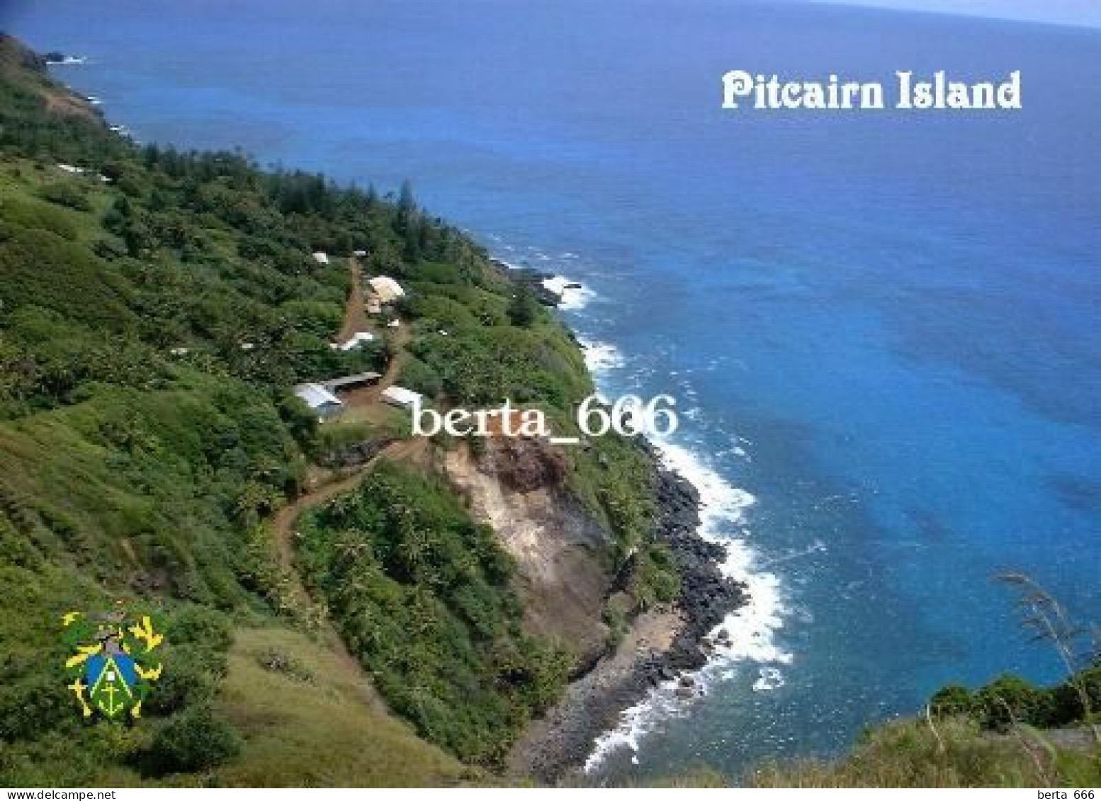 Pitcairn Island Overview New Postcard - Islas Pitcairn