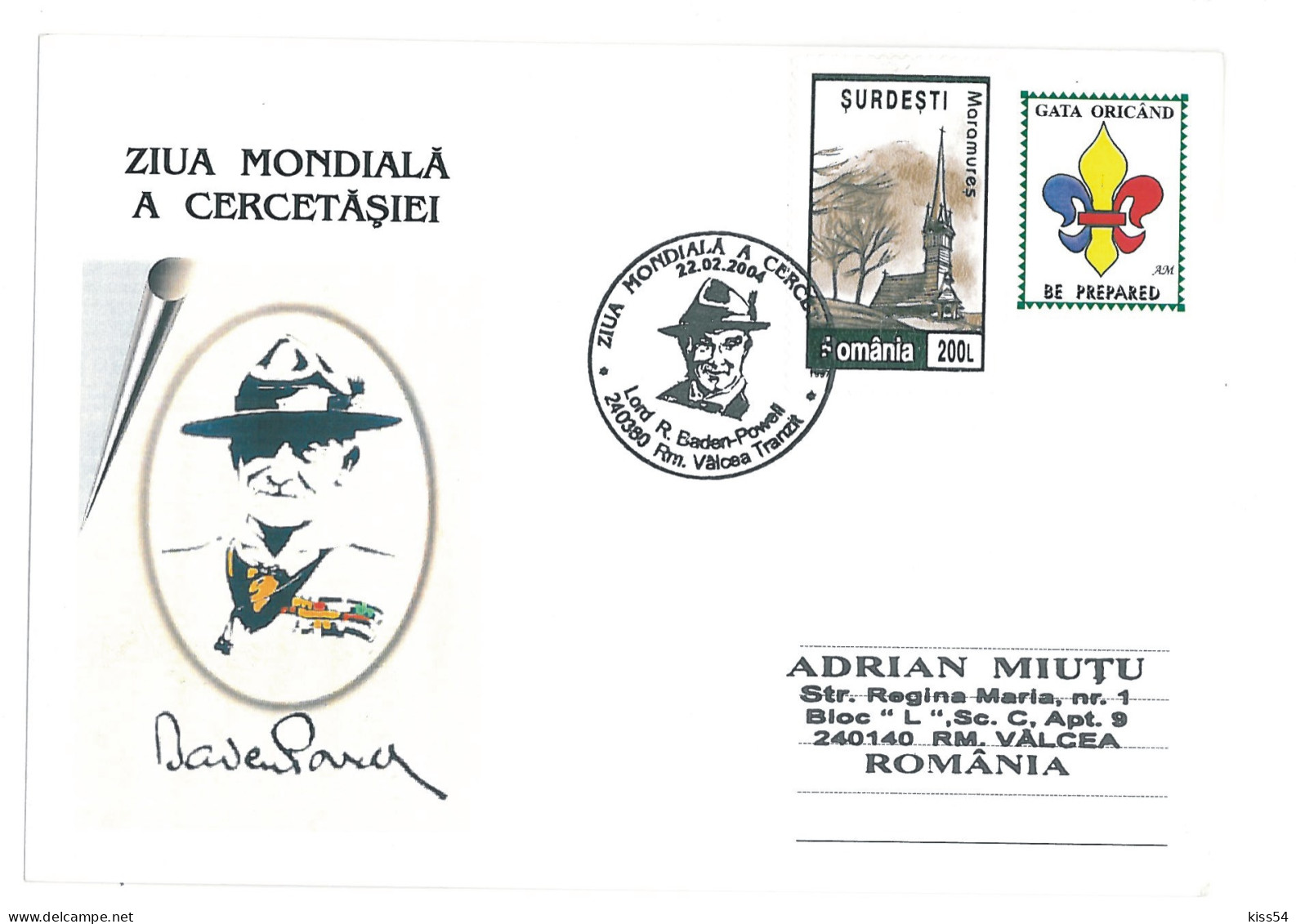 SC 51 - 1292 Scout ROMANIA - Cover - Used - 2004 - Covers & Documents