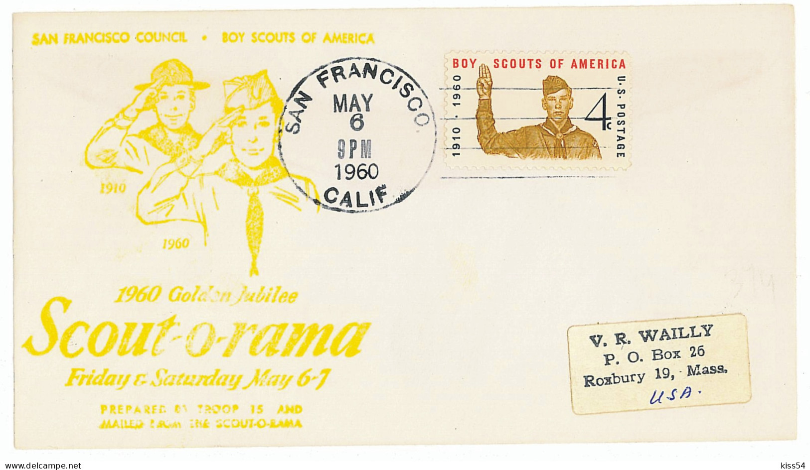 SC 51 - 374 Scout U.S.A. - Cover - Used - 1960 - Lettres & Documents