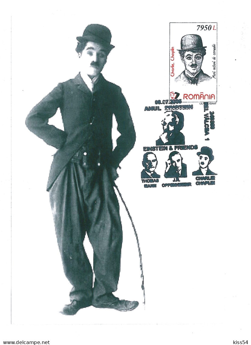 MAX 32 - 688 Film, CHARLIE CHAPLIN, Romania - Maximum Card - 2005 - Cinéma