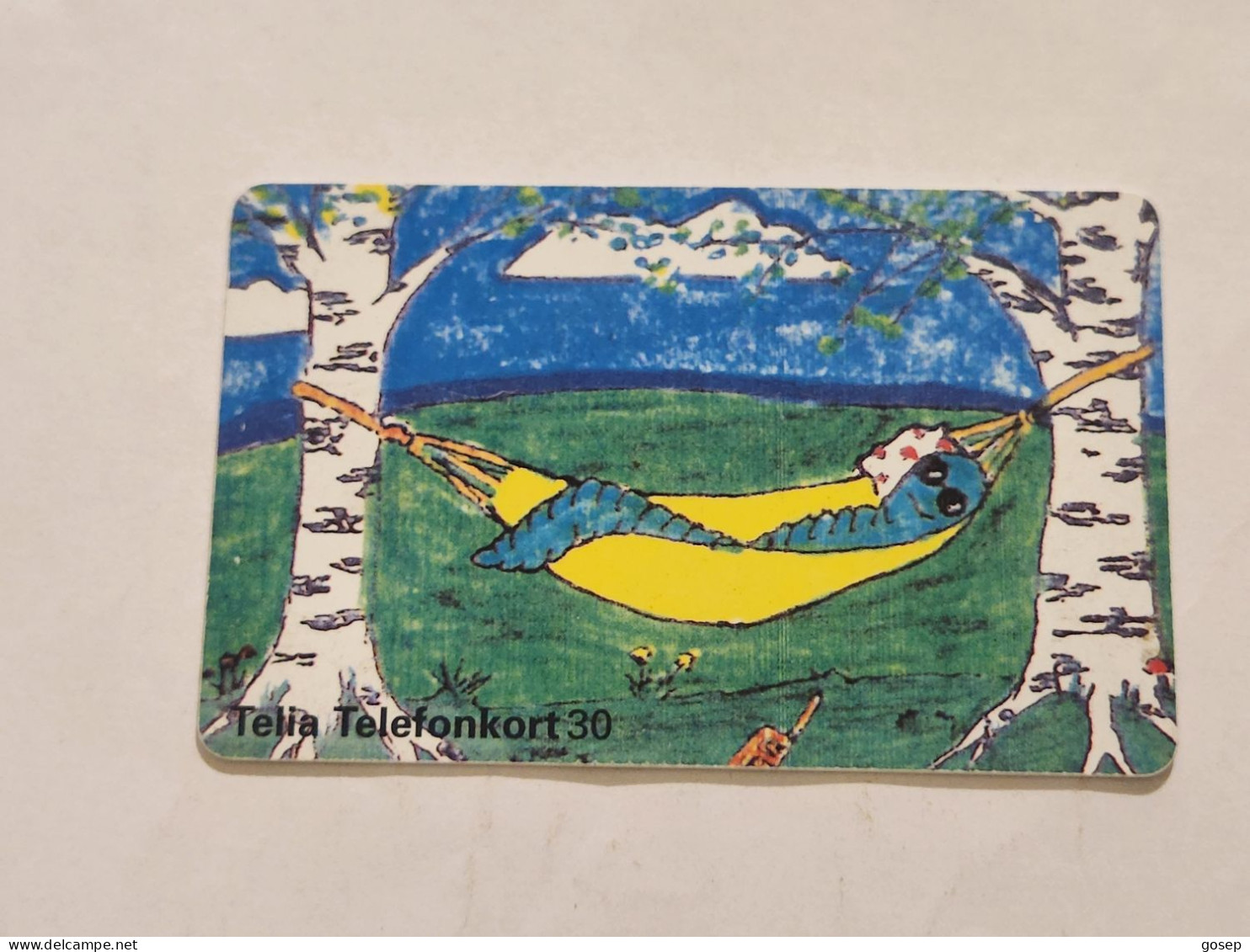 SWEDEN-(SE-TEL-030-0147)-Hammock-Hängmatta-(16)(Telefonkort 30)(tirage-100.000)(001397661)-used Card+1card Prepiad Free - Sweden