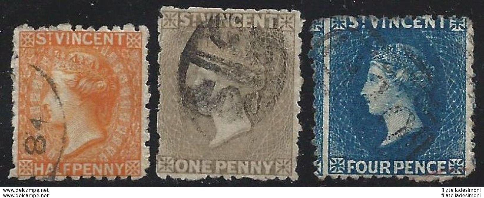 1881 ST. VINCENT - SG N° 36/38  3 Valori   USATI - Other & Unclassified