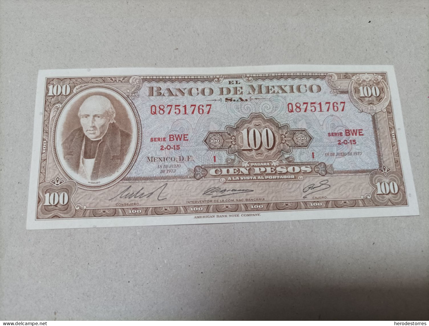 Billete México, 100 Pesos, Año 1973, UNC - Mexique