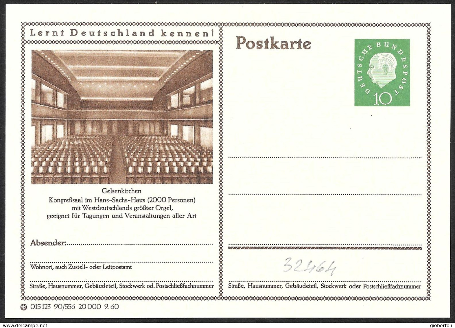 Germania/Germany/Allemagne: Intero, Stationery, Entier, Casa Hans Sachs - Autres & Non Classés