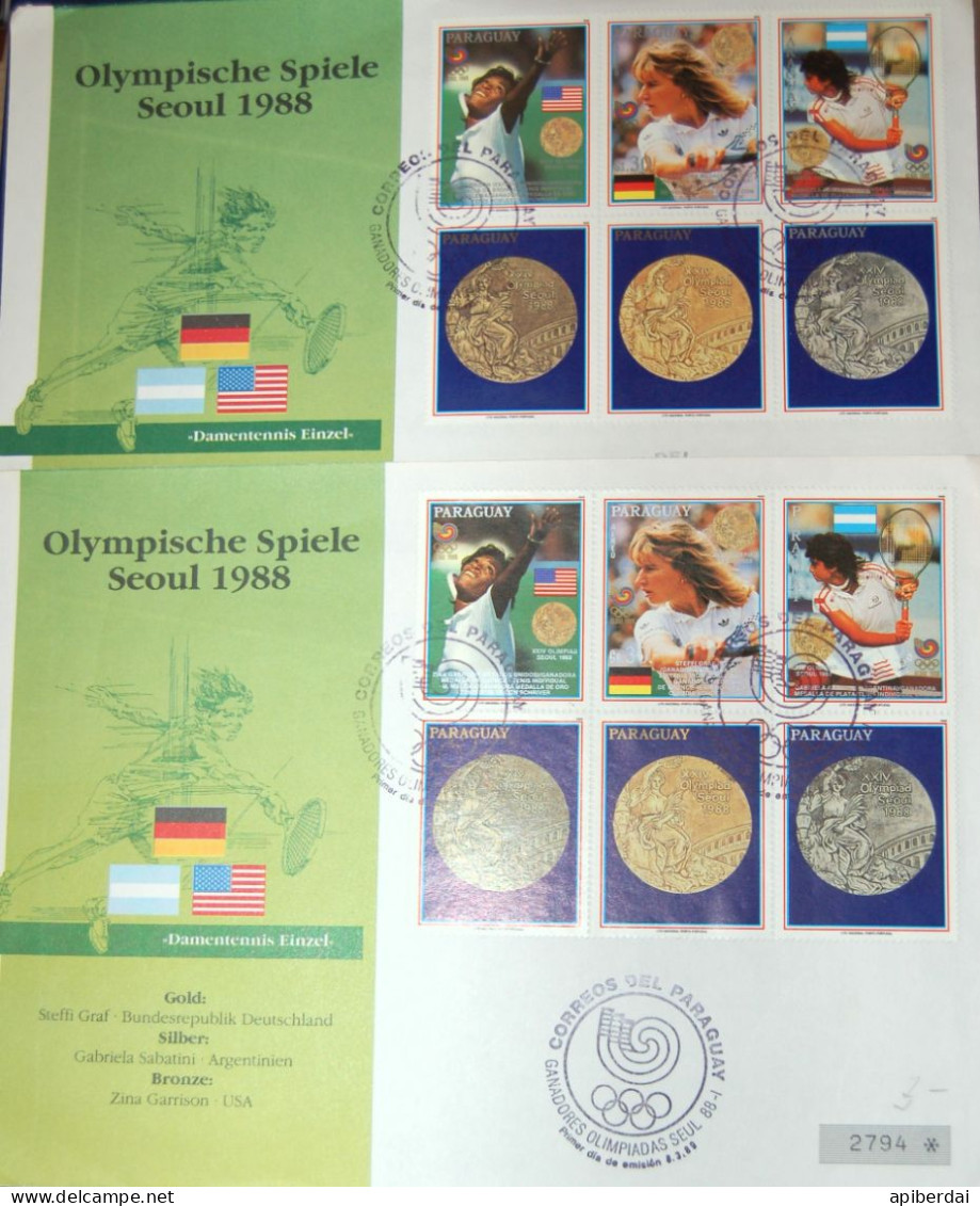 JO 1988 - 2 FDC From Paraguay - Zomer 1988: Seoel