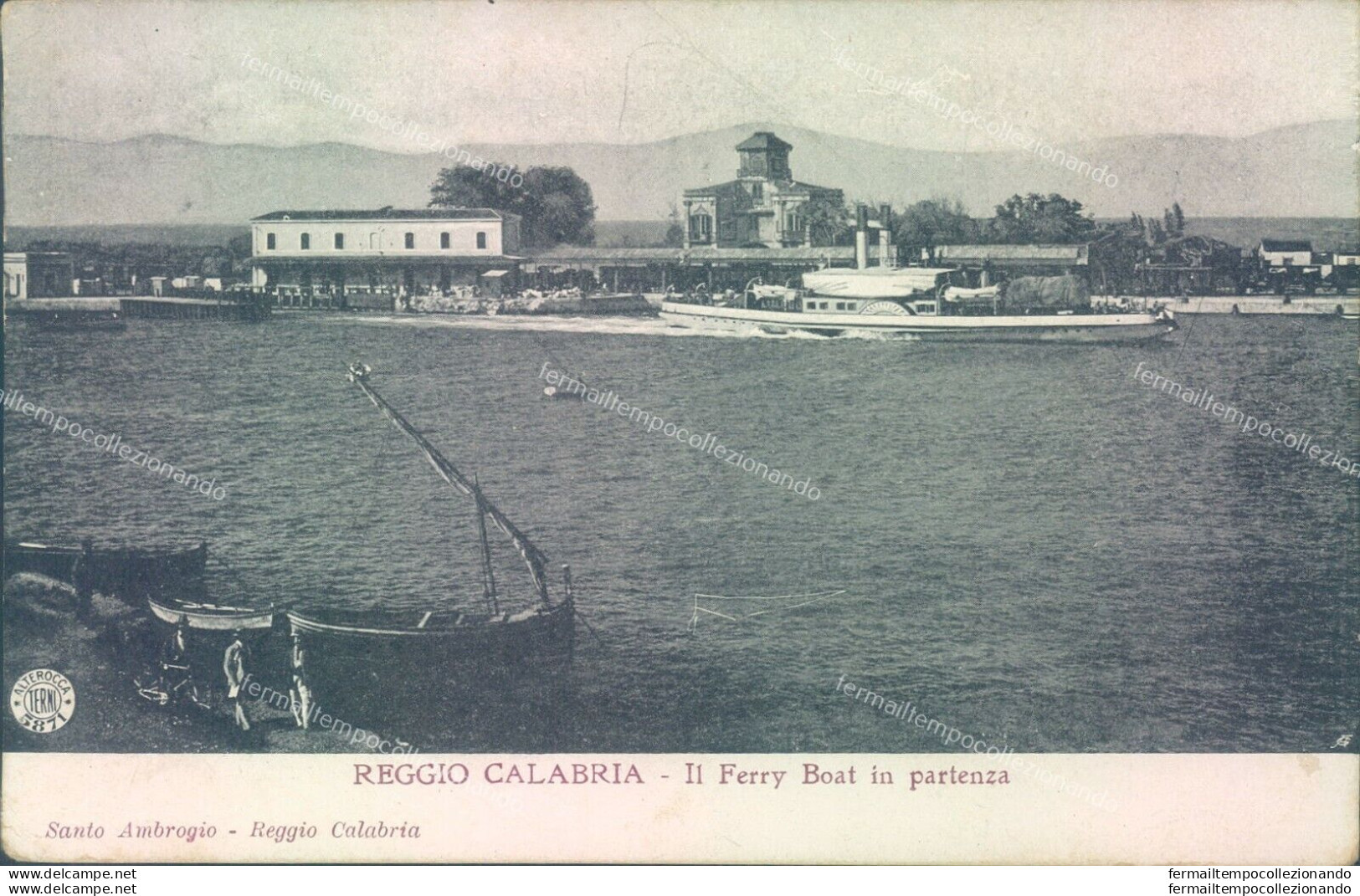 T348 Cartolina Reggio Calabria Citta' Il Ferry Boat In Partenza - Reggio Calabria