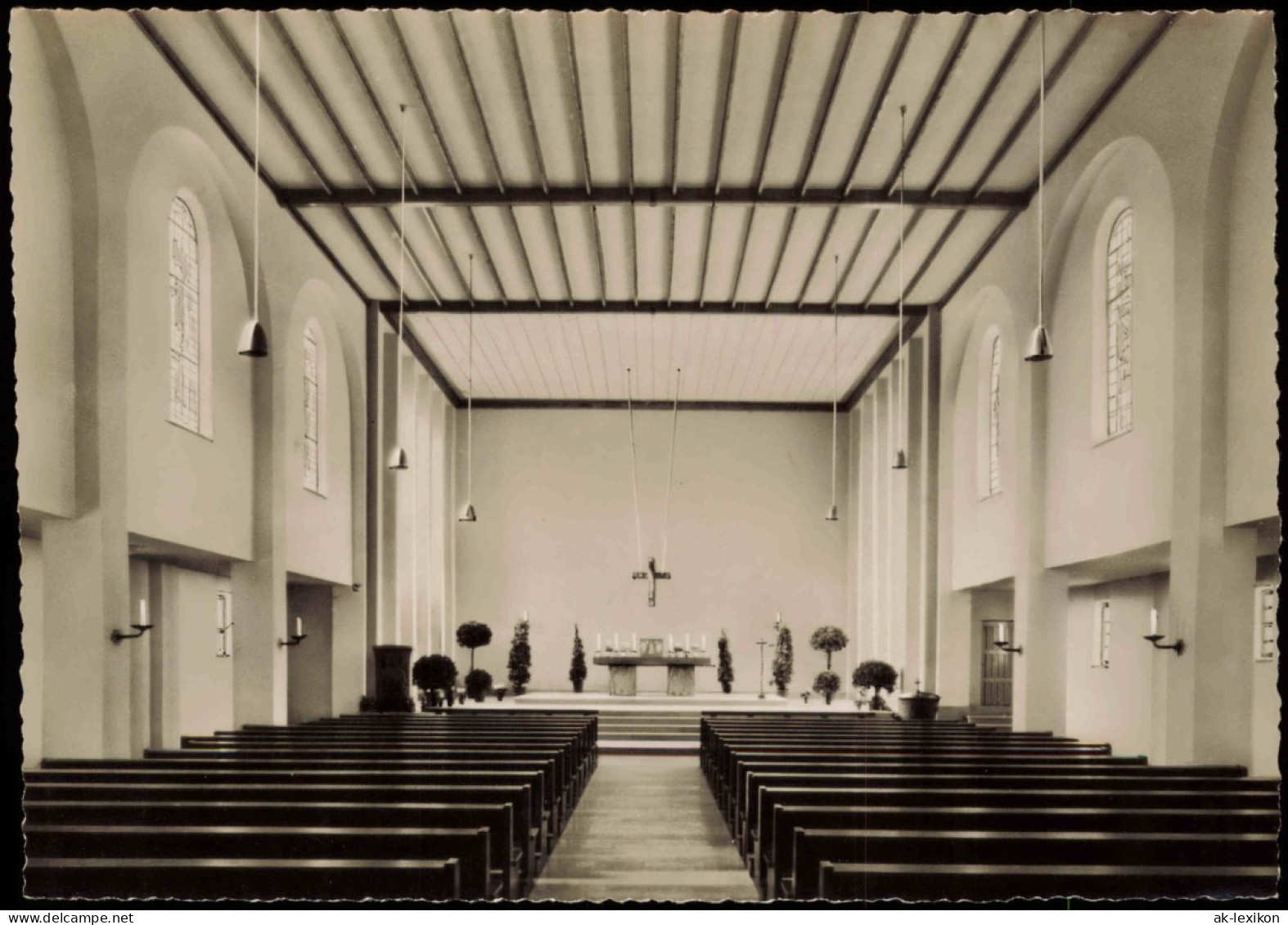 Ansichtskarte Heepen-Bielefeld St. Hedwigskirche Innenraum 1962 - Bielefeld