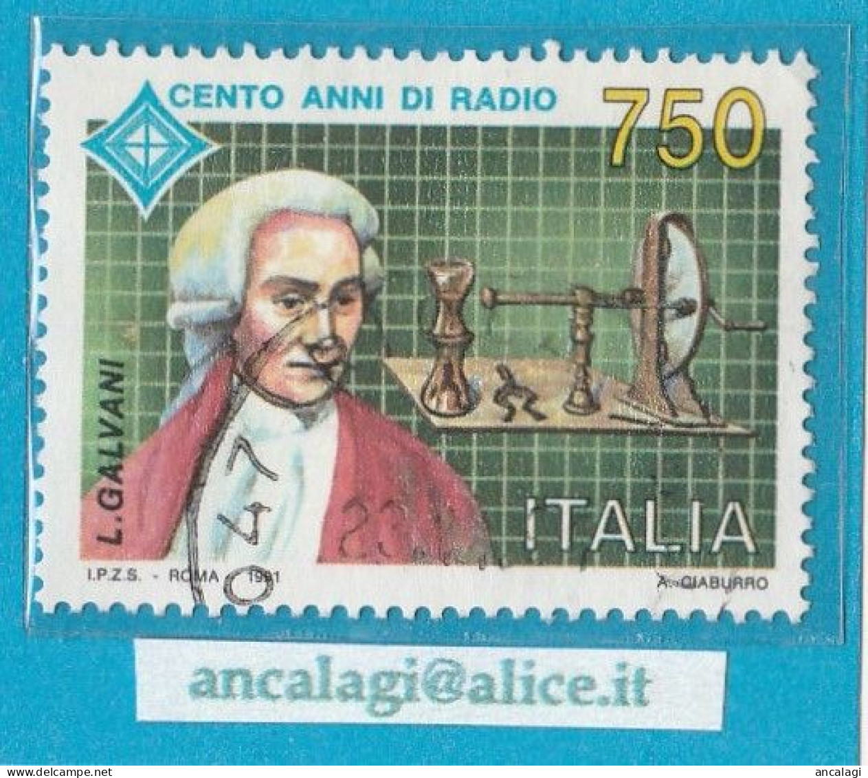 USATI ITALIA 1991 - Ref.0640A "CENTO ANNI DI RADIO" 1 Val. - - 1991-00: Gebraucht