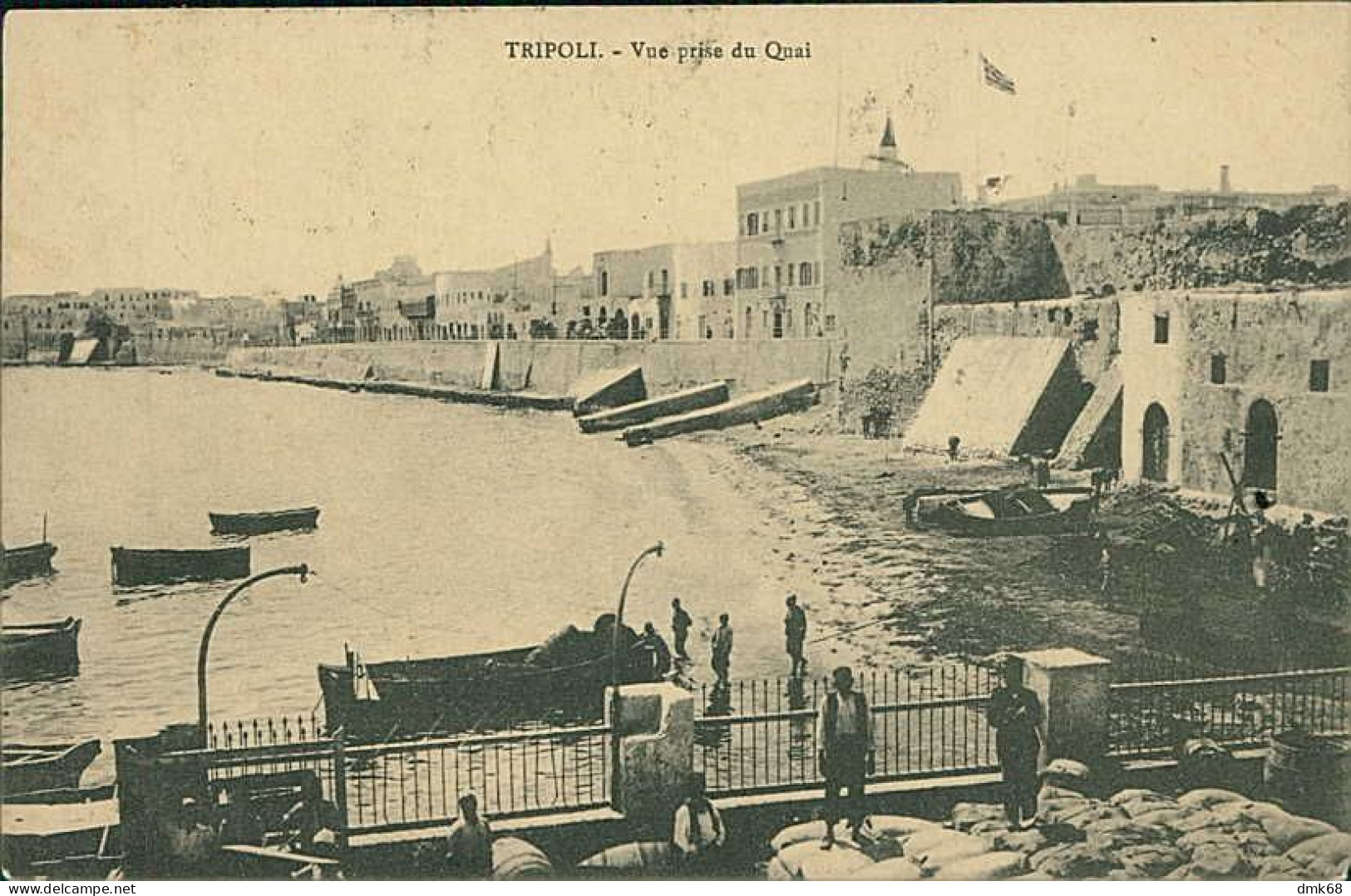 LIBIA / LIBYA - TRIPOLI - VUE PRISE DU QUAI - EDIT SA AH BEN GEMBA - MAILED 1919 / OVERPRINT STAMP (12437) - Libyen