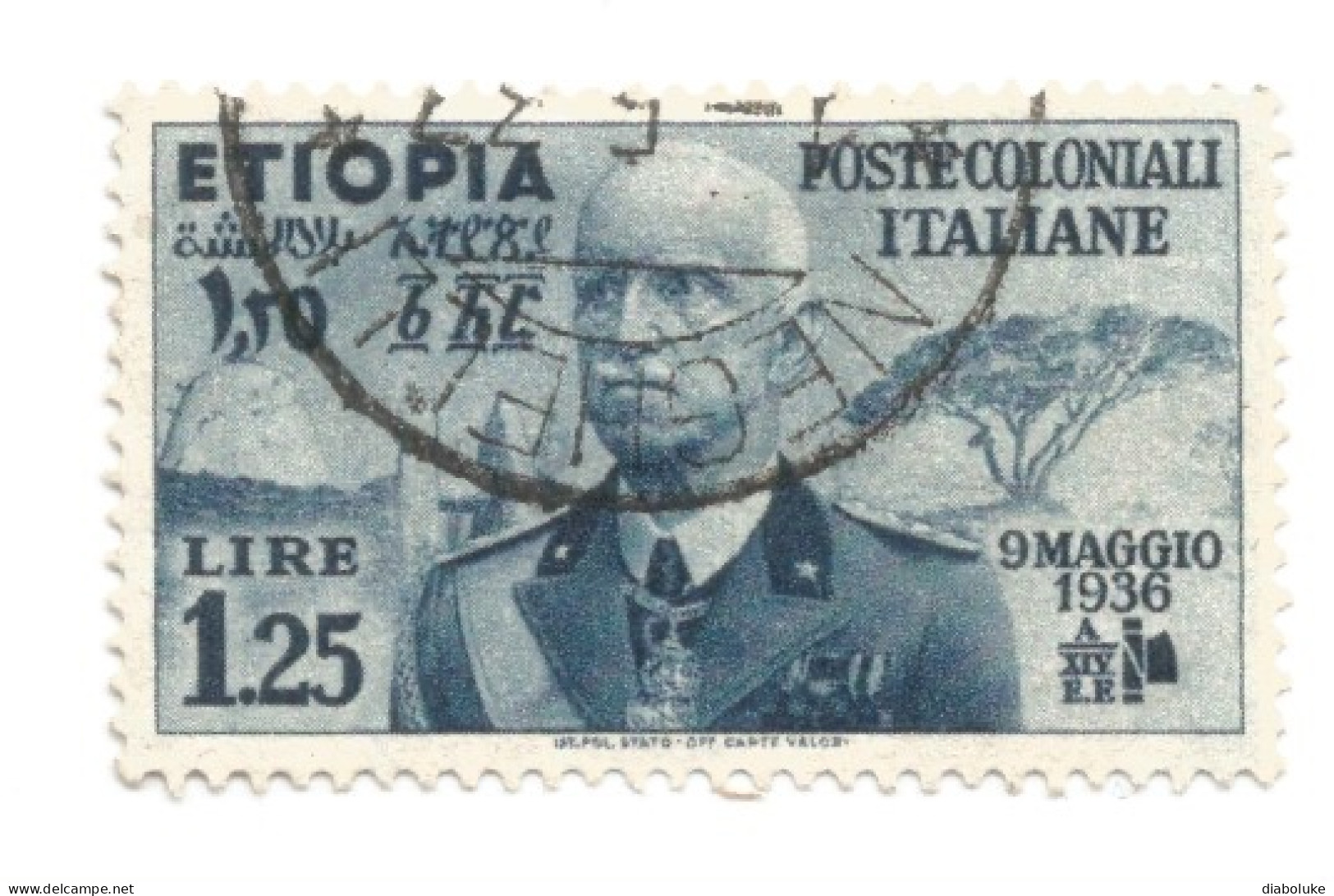 (COLONIE E POSSEDIMENTI) 1936, ETIOPIA, VITTORIO EMANUELE III - Serie di 7 francobolli usati