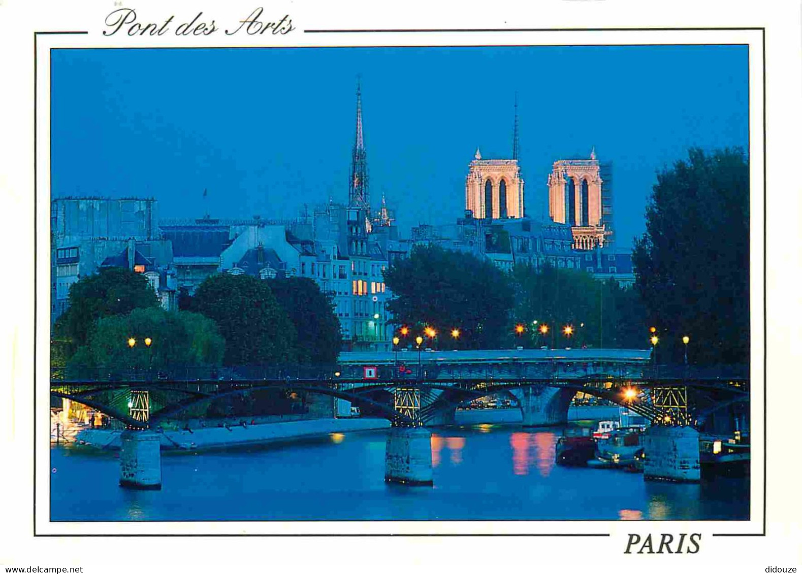 75 - Paris - Pont Des Arts - Vue De Nuit - Cathédrale Notre Dame - CPM - Voir Scans Recto-Verso - Bridges