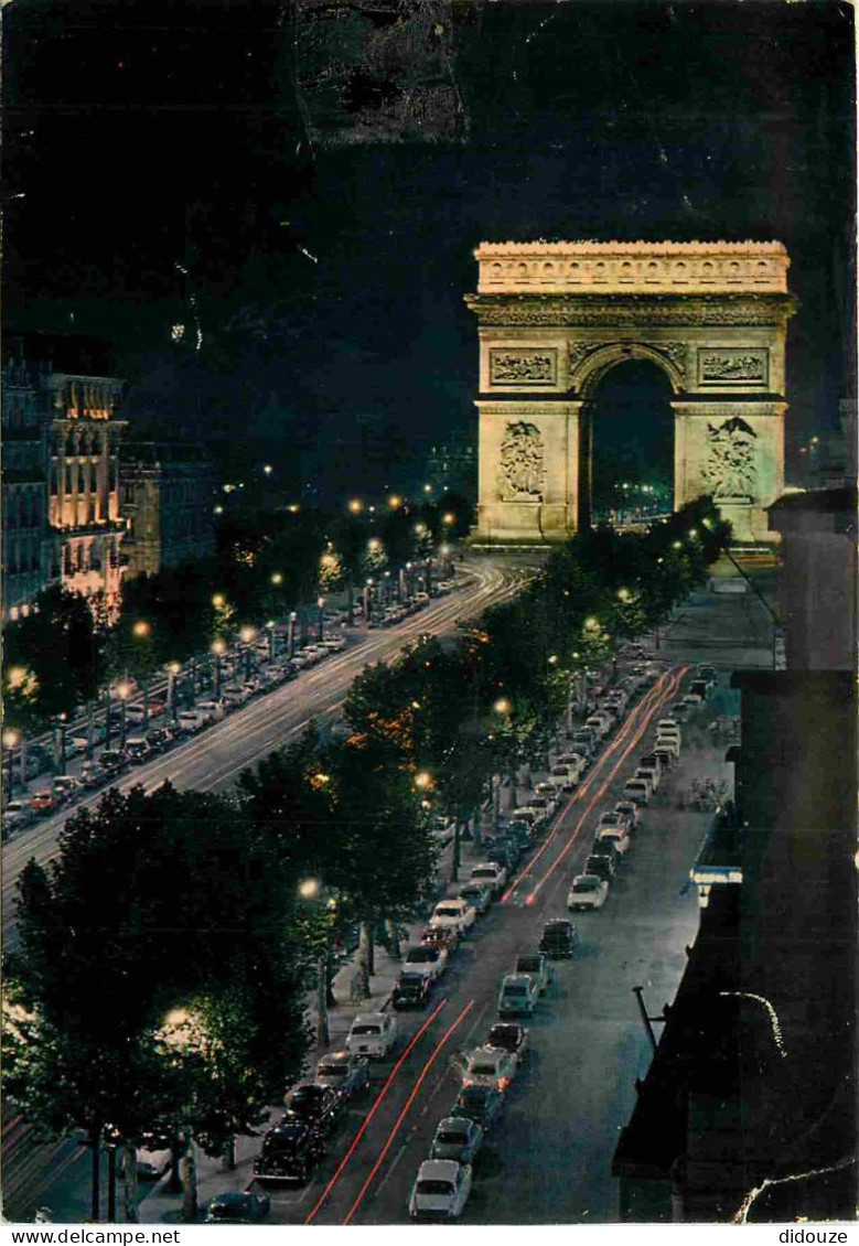 75 - Paris - Avenue Des Champs Elyséees - Arc De Triomphe - Vue De Nuit - CPM - Etat Pli Visible - Voir Scans Recto-Vers - Champs-Elysées