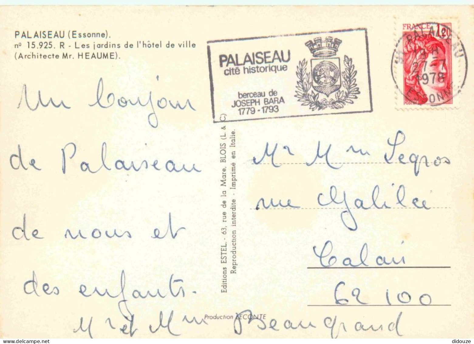 91 - Palaiseau - Les Jardins De L'hôtel De Ville - CPM - Flamme Postale - Voir Scans Recto-Verso - Palaiseau