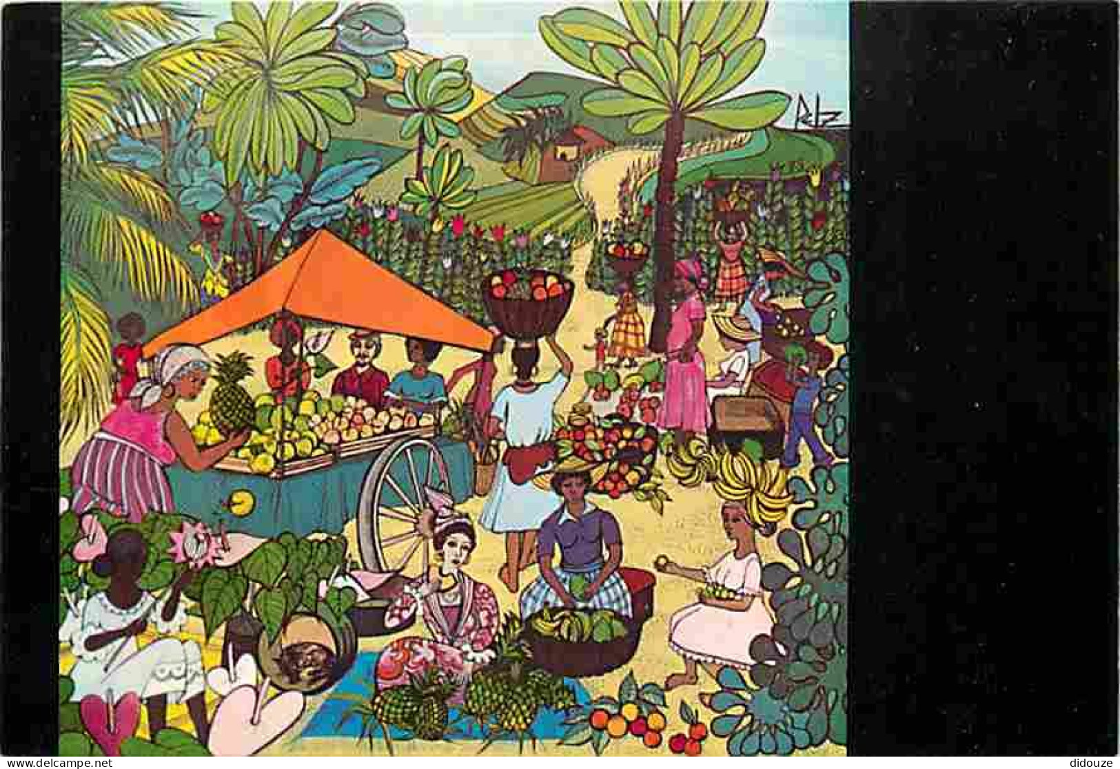 Antilles - Antilles Francaise - Marché Au Morne Vert - Dessin - CPM - Voir Scans Recto-Verso - Andere & Zonder Classificatie