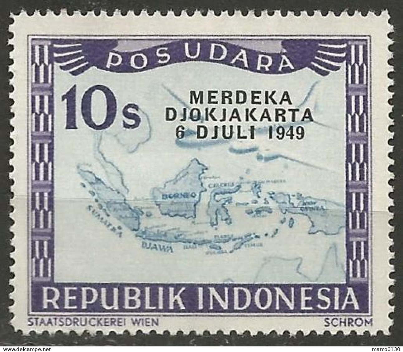 INDONESIE  / POSTE AERIENNE N° SCOTT 47 NEUF Sans Gomme - Indonesien