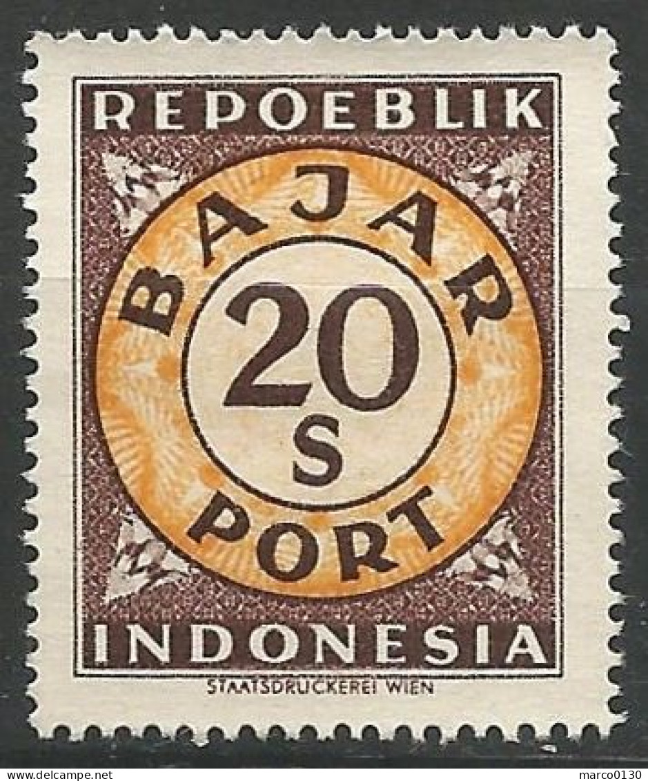 INDONESIE / TAXE N° SCOTT 7 NEUF Sans Gomme - Indonesia