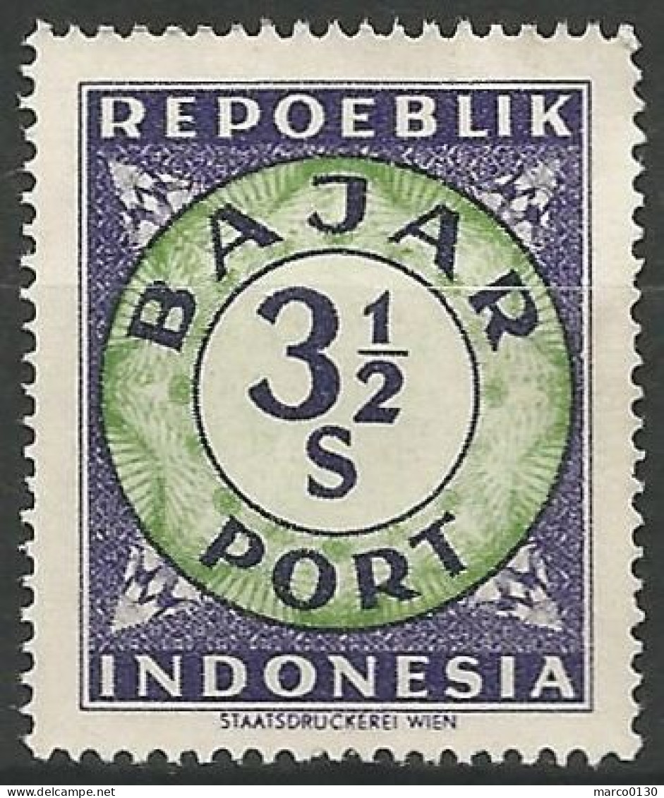 INDONESIE / TAXE N° SCOTT 3 NEUF Sans Gomme - Indonesia