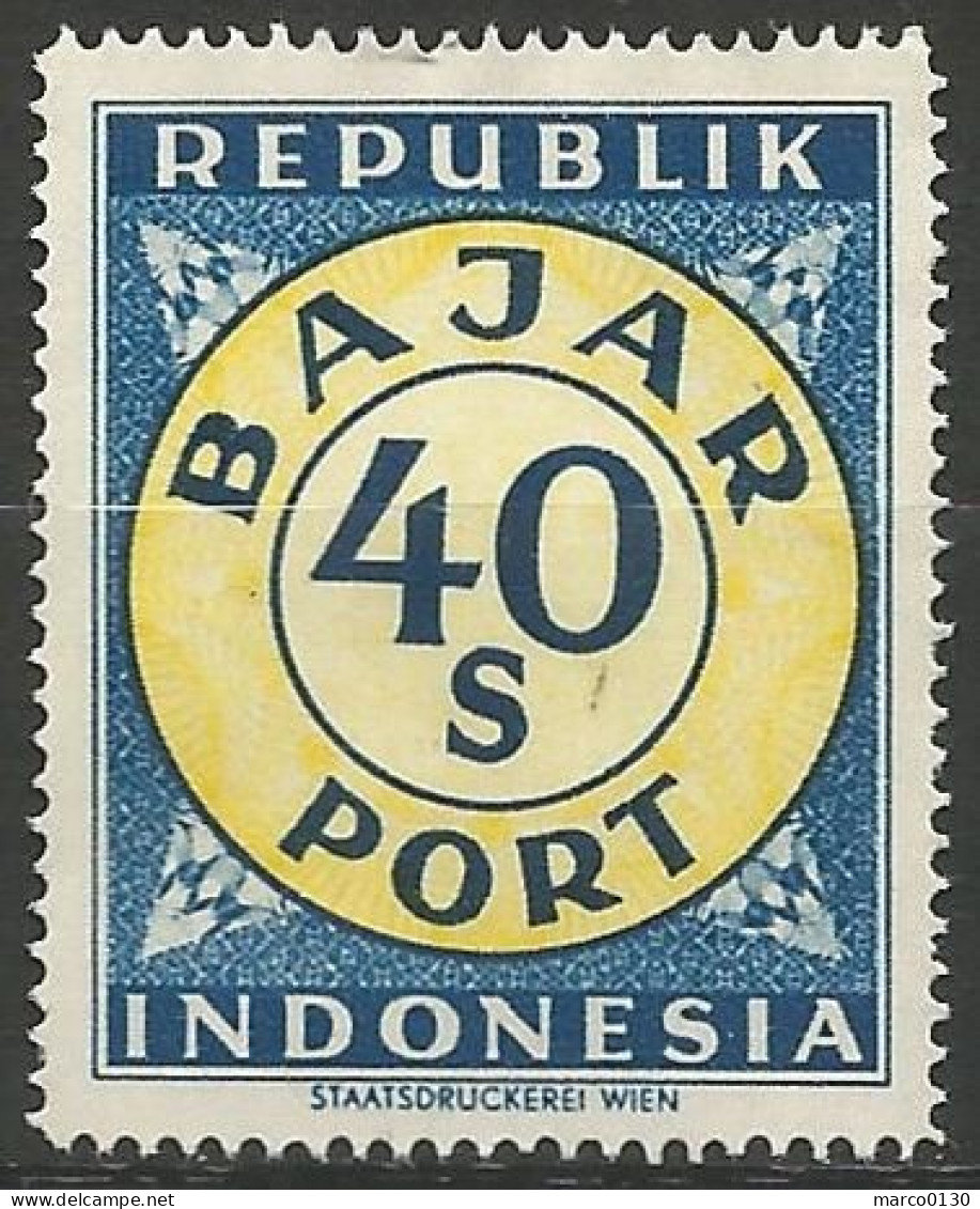 INDONESIE / TAXE N° SCOTT 23 NEUF Sans Gomme - Indonesia