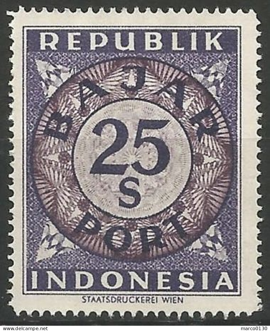 INDONESIE / TAXE N° SCOTT 21 NEUF Sans Gomme - Indonesia