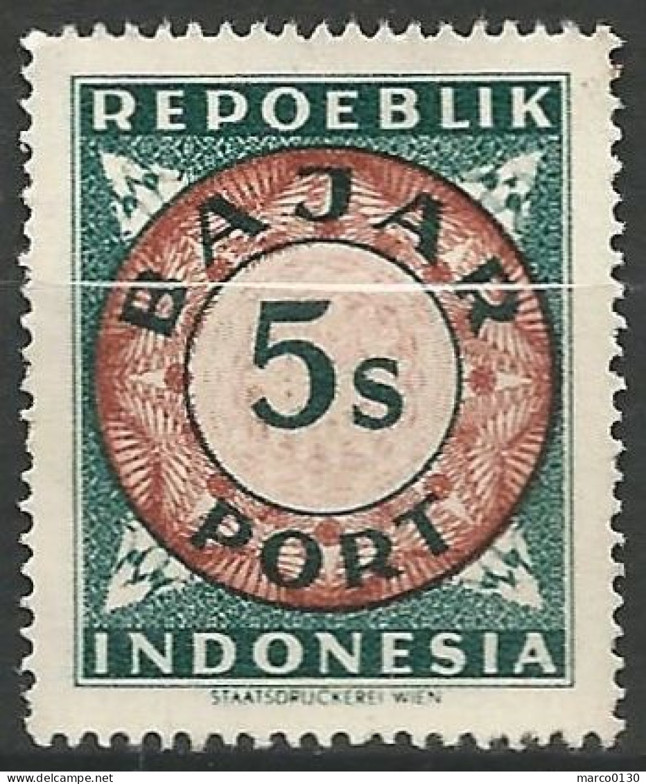 INDONESIE / TAXE N° SCOTT 4 NEUF Sans Gomme - Indonesia