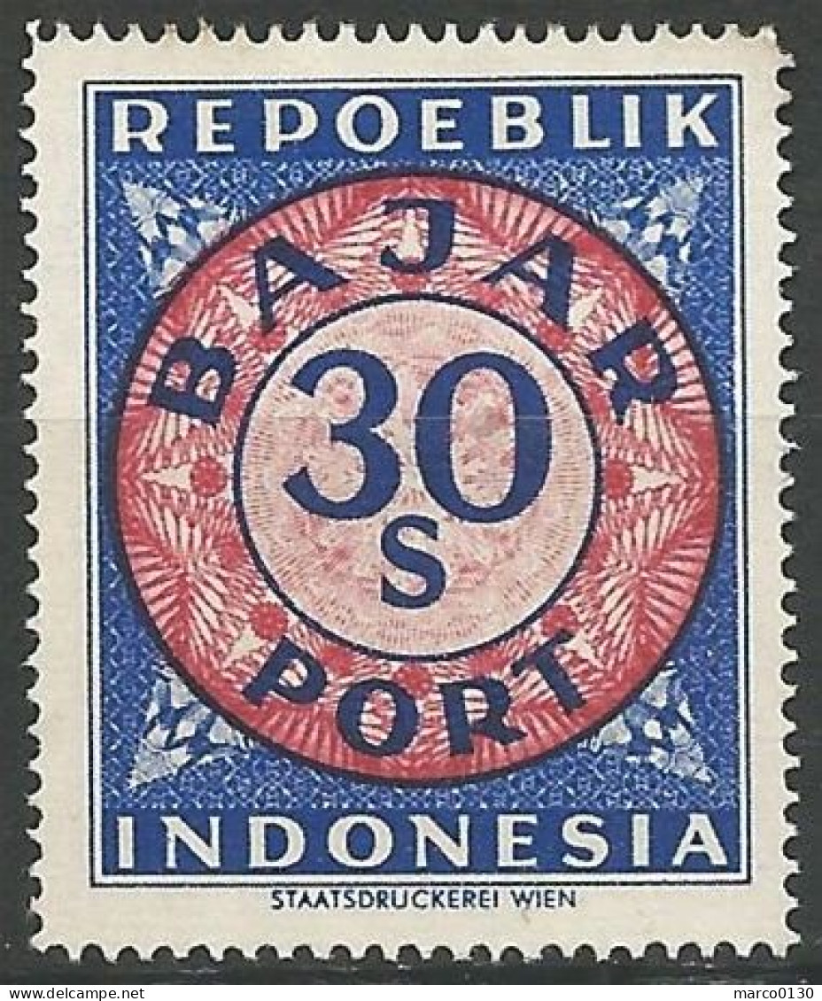 INDONESIE / TAXE N° SCOTT 9 NEUF Sans Gomme - Indonesia