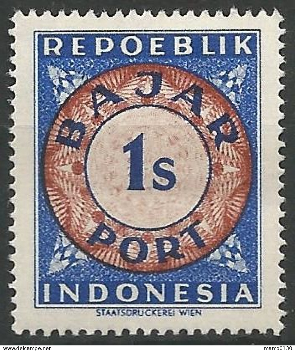INDONESIE / TAXE N° SCOTT 1 NEUF Sans Gomme - Indonesien