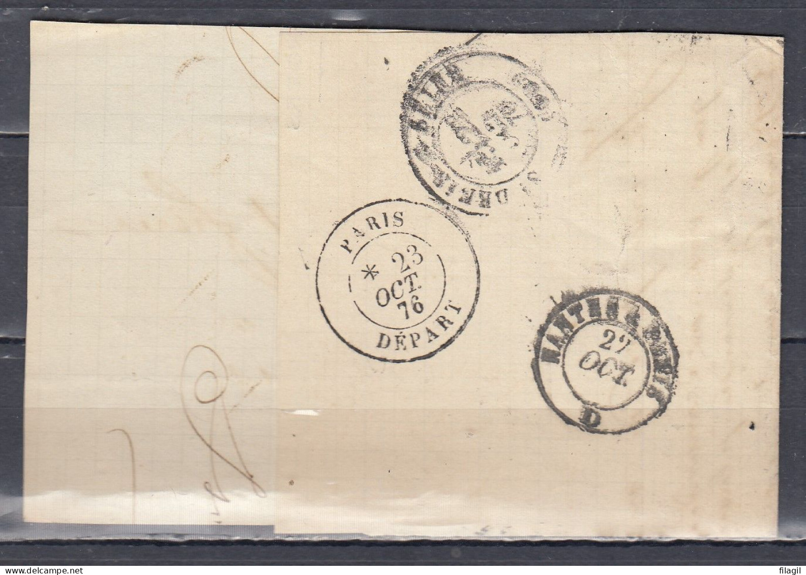 Briefstuk Van Angers Naar St Denis - 1871-1875 Ceres