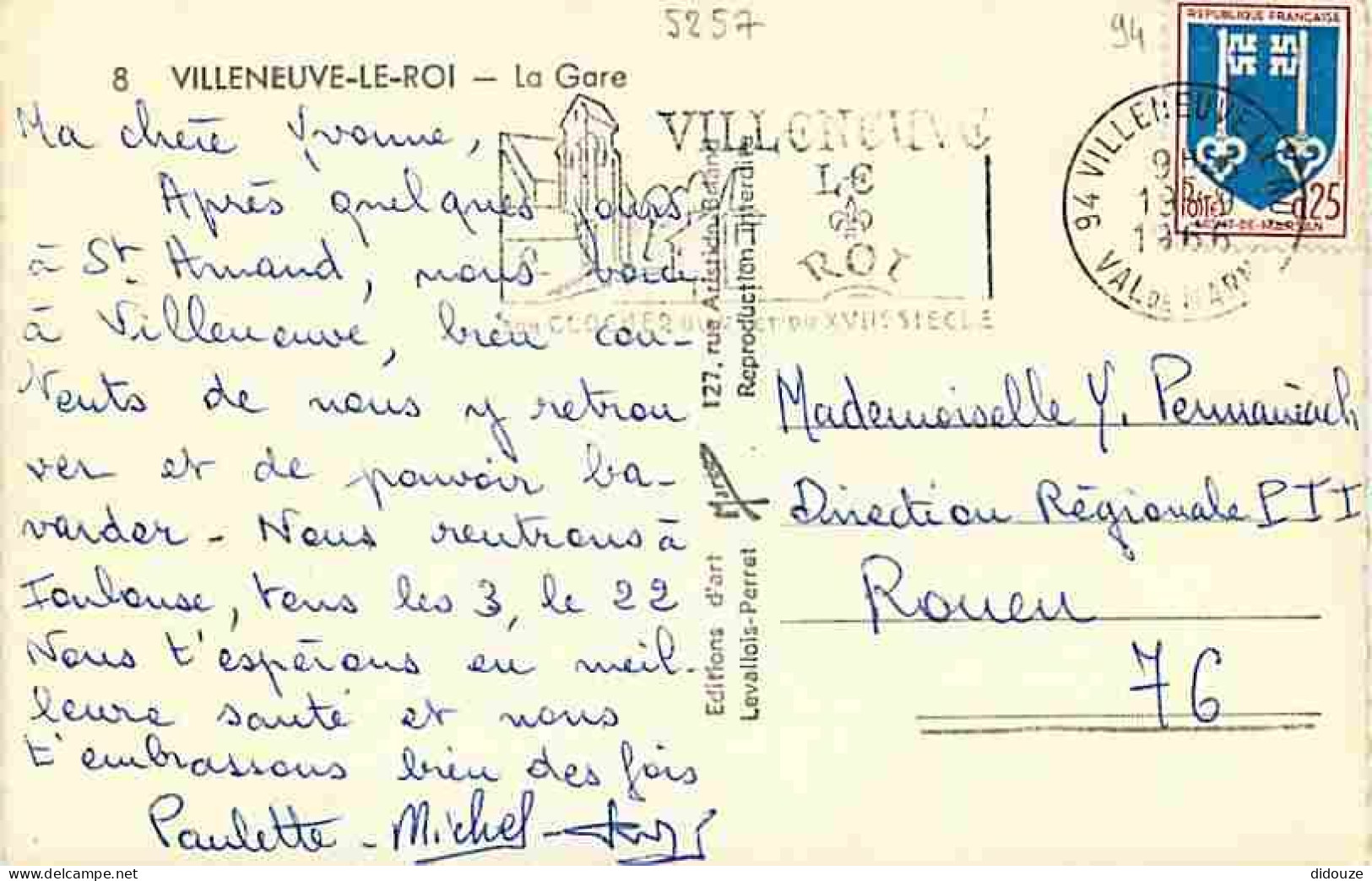 94 - Villeneuve Le Roi - La Gare - Animée - Oblitération Ronde De 1966 - CPA - Voir Scans Recto-Verso - Villeneuve Le Roi