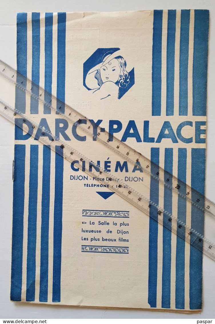 Programme Cinéma DARCY PALACE Dijon 1938 - Prison Sans Barreaux - Nombreuses Publicités - Programs