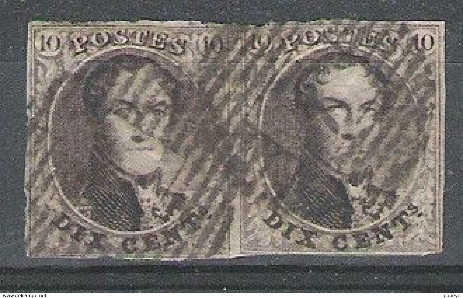 N°3 En Paire En Oblt ( Papier Mince ) - 1849-1850 Medallions (3/5)