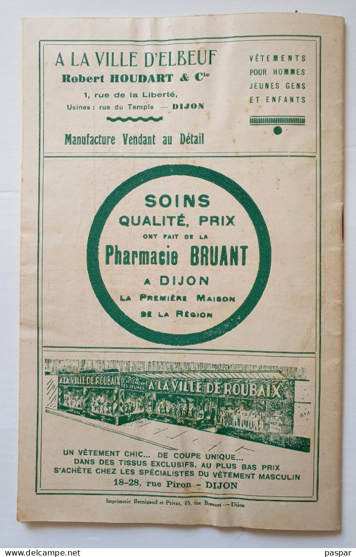 Programme salle FAMILIA Dijon 1938 (aujourd'hui théatre des Feuillants) - Le Capitaine Blood - Nombreuses publicités