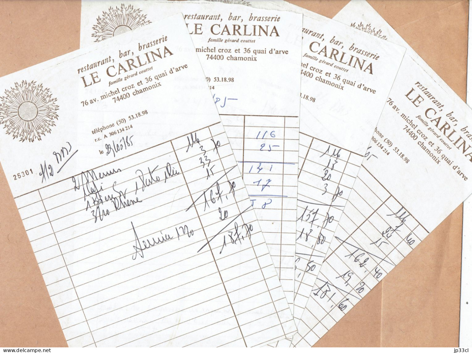 Restaurant Le Carlina (Famille Gérard Couttet) : Souvenirs D'un Séjour à Chamonix En 1985 - 1950 - ...