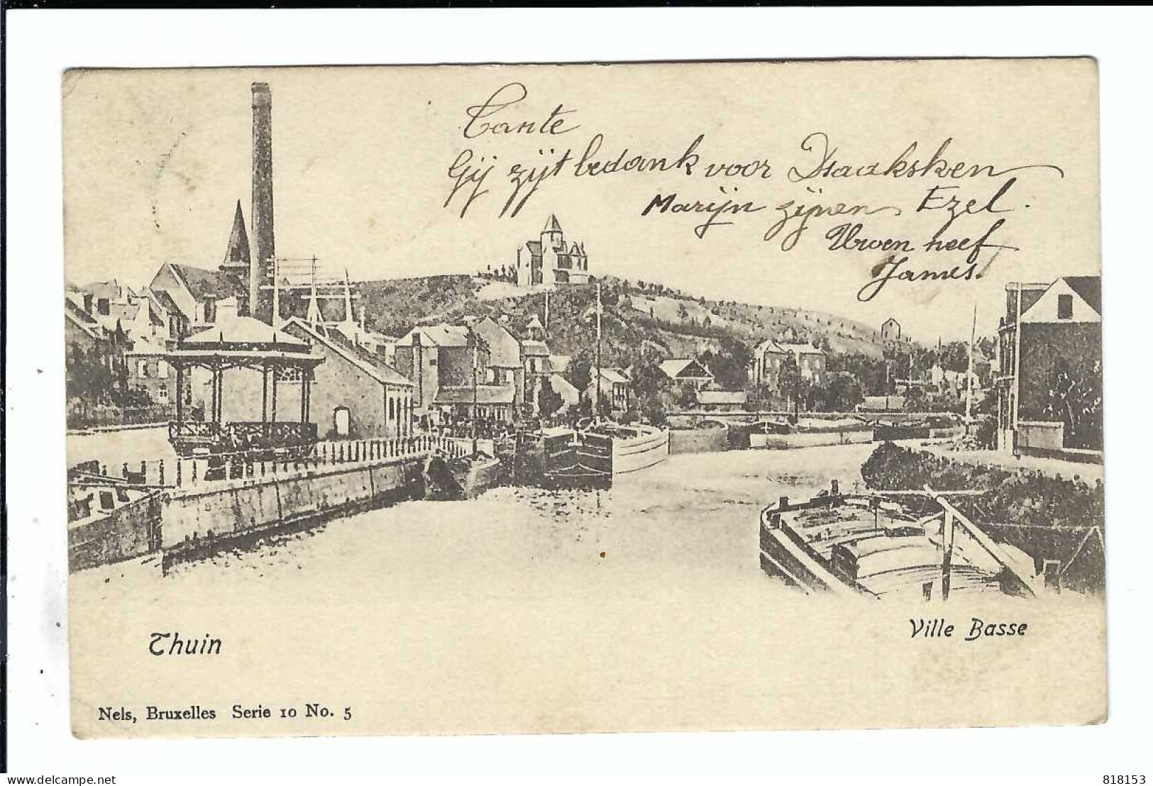 Thuin    Ville Basse  1904  (met Sterstempel SEVENEEKEN) - Thuin