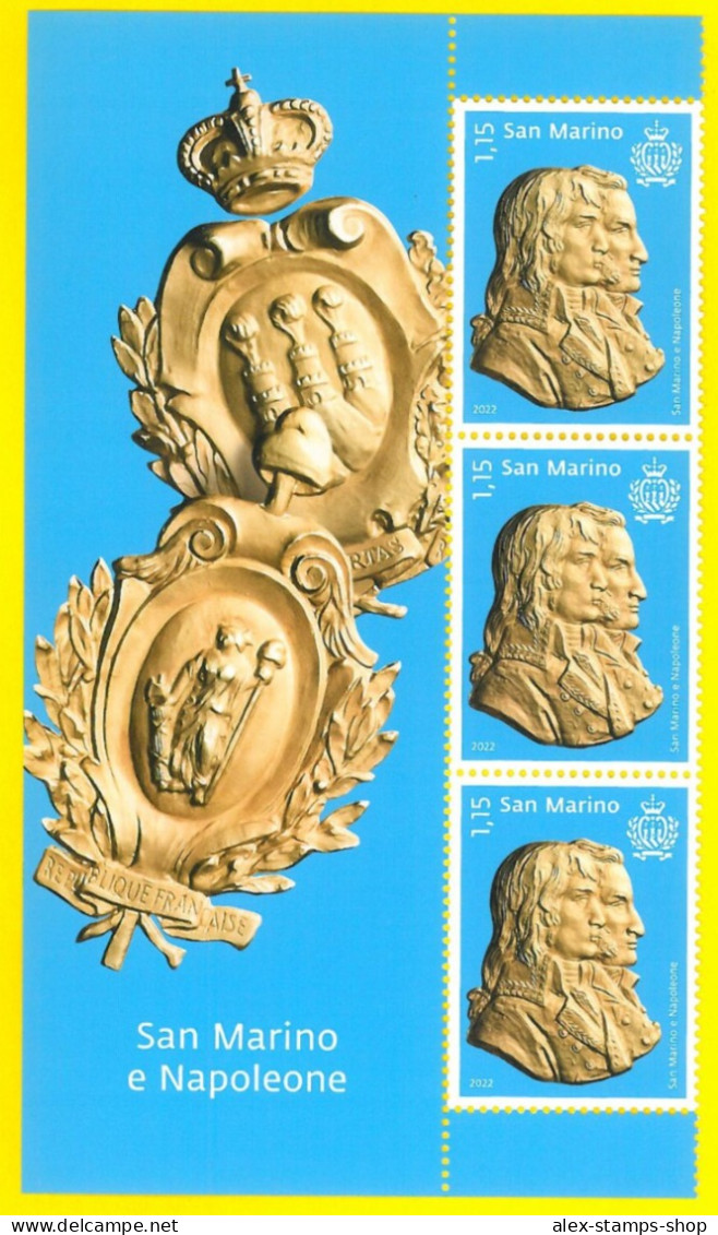 SAN MARINO 2022 Bandella Napoleone Bonaparte + 3 VAL. - Blocks & Sheetlets