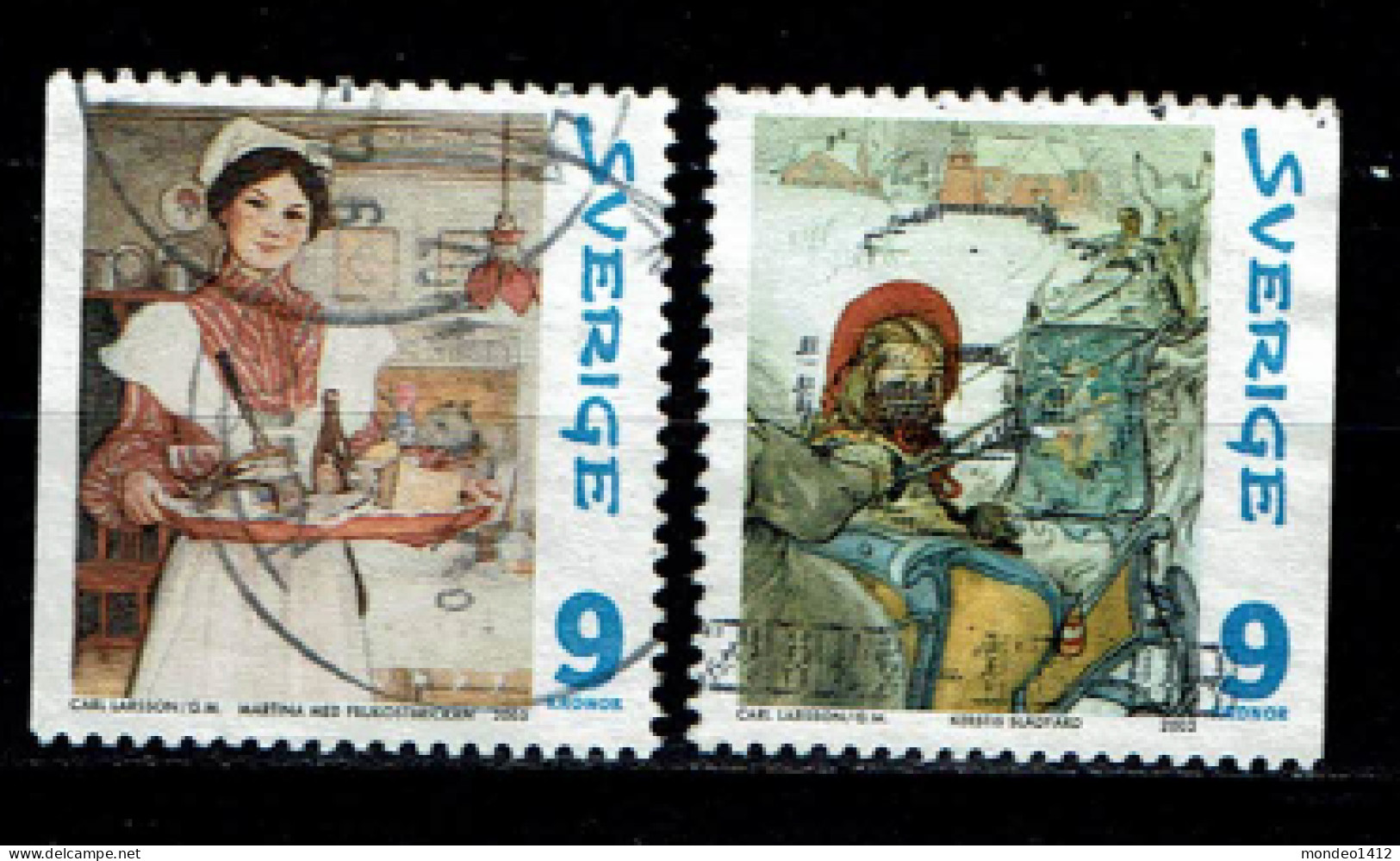 Sweden 2003 - Noël, Weihnachten, Christmas - Carl Olof Larsson, Swedish Painter - Used - Used Stamps