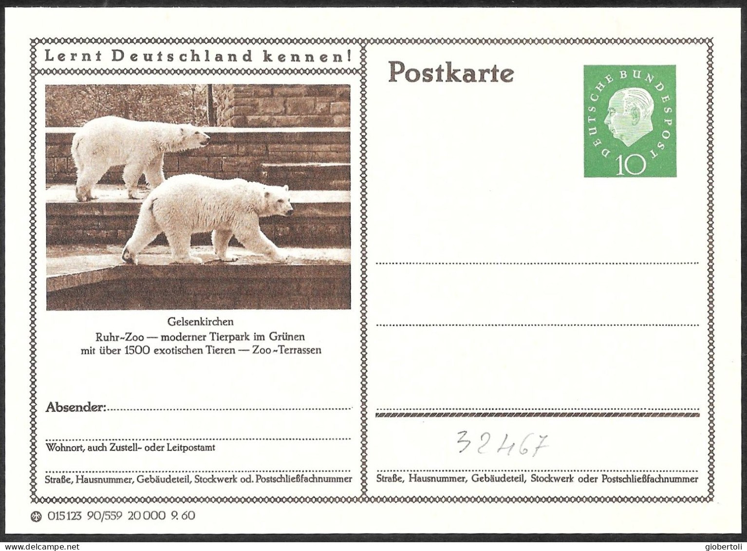 Germania/Germany/Allemagne: Intero, Stationery, Entier, Orso Polare, Polar Bear, Ours Polaire - Orsi