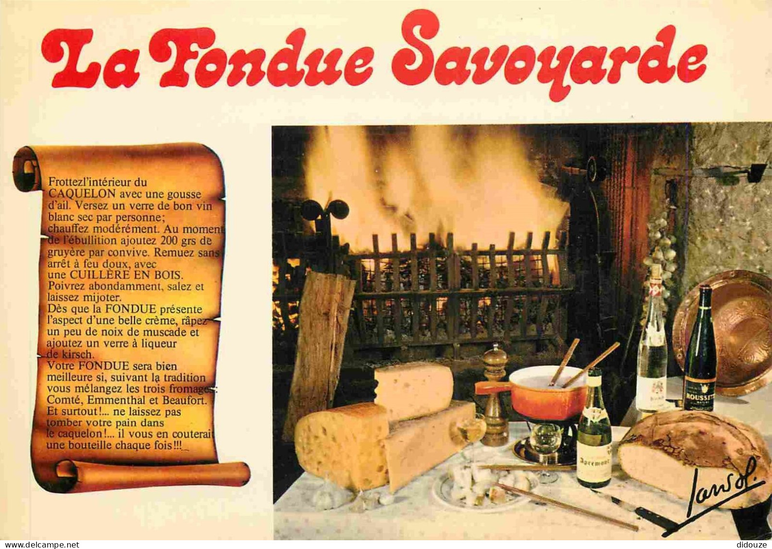 Recettes De Cuisine - Fondue Savoyarde - Gastronomie - CPM - Voir Scans Recto-Verso - Recetas De Cocina