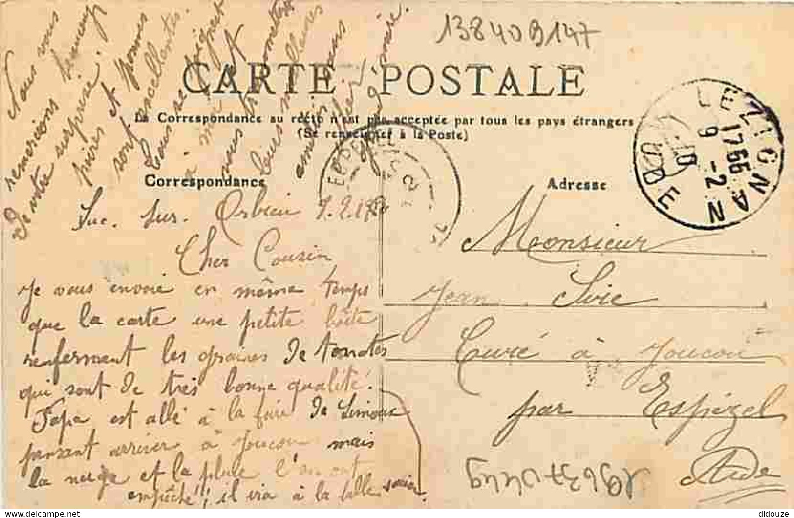 63 - Volvic - Le Calvaire - Correspondance - Oblitération Ronde De 1910 - CPA - Voir Scans Recto-Verso - Volvic