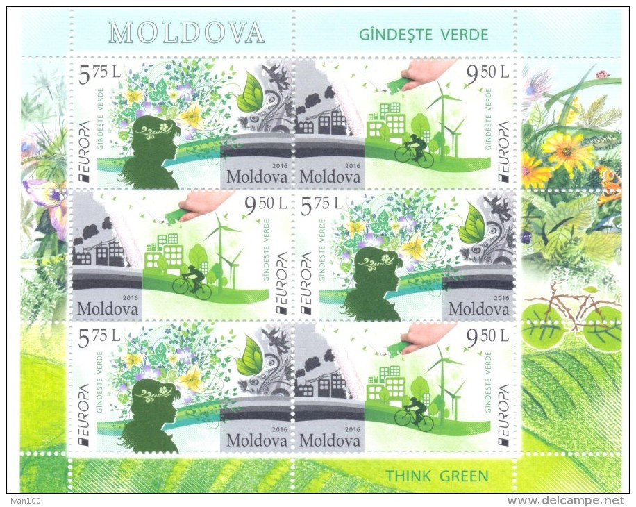 2016. Moldova, Europa 2016, Booklet-pane  Of 3 Sets, Mint/** - Moldawien (Moldau)