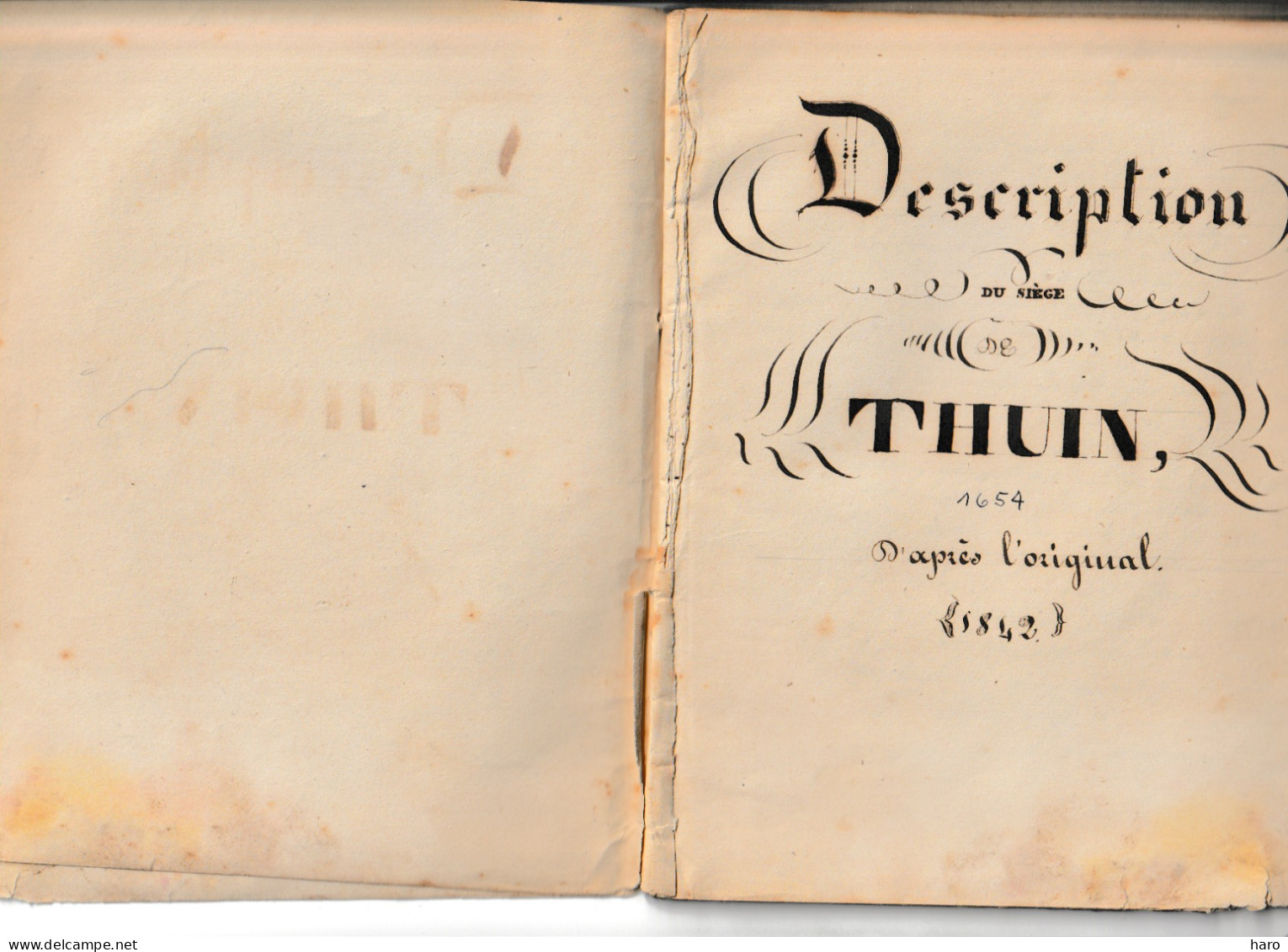 TOP ! THUIN - Lot De 2 Manuscrits Sur L'histoire Locale -1842 - Régionalisme ( B373) - Manuscrits
