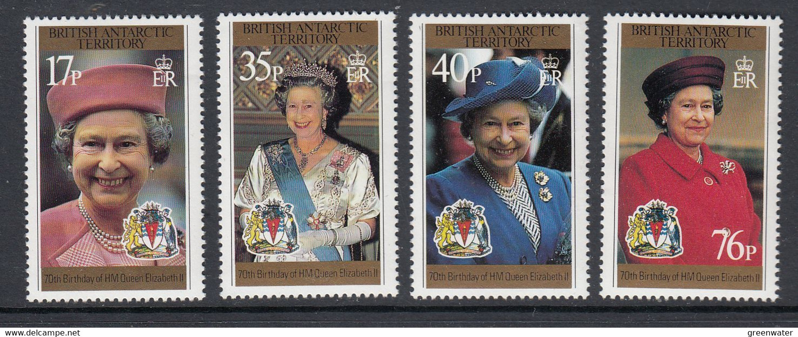 British Antarctic Territory (BAT) 1996 70th Birthday Of Queen Elizabeth 4v ** Mnh (59511A) - Nuevos