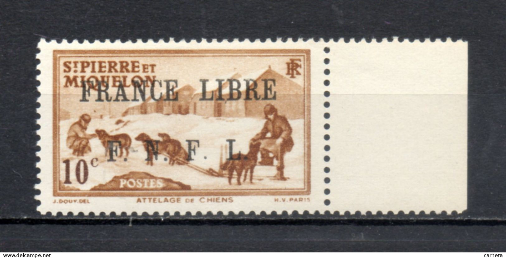 SAINT PIERRE ET MIQUELON N° 250  NEUF SANS CHARNIERE COTE  24.00€  ATTELAGE ANIMAUX - Unused Stamps