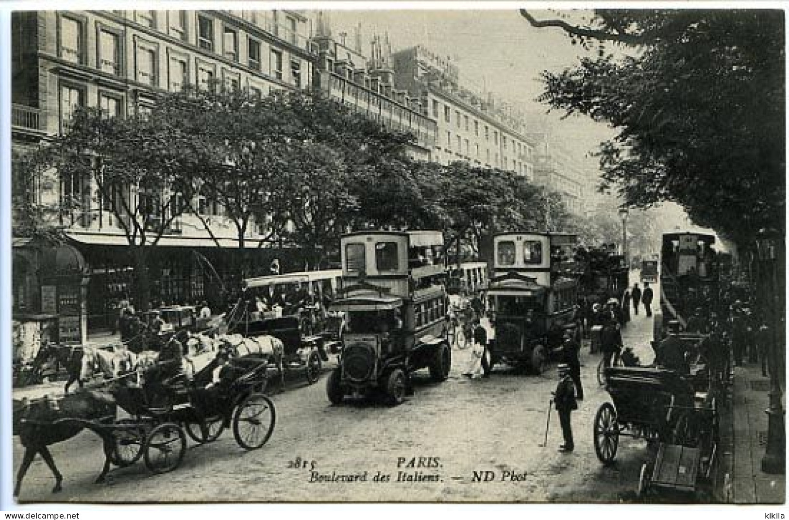 CPA 9 X 14  PARIS Boulevard Des Italiens  Omnibus Automobile Eugène Brillié (1) - Transporte Público