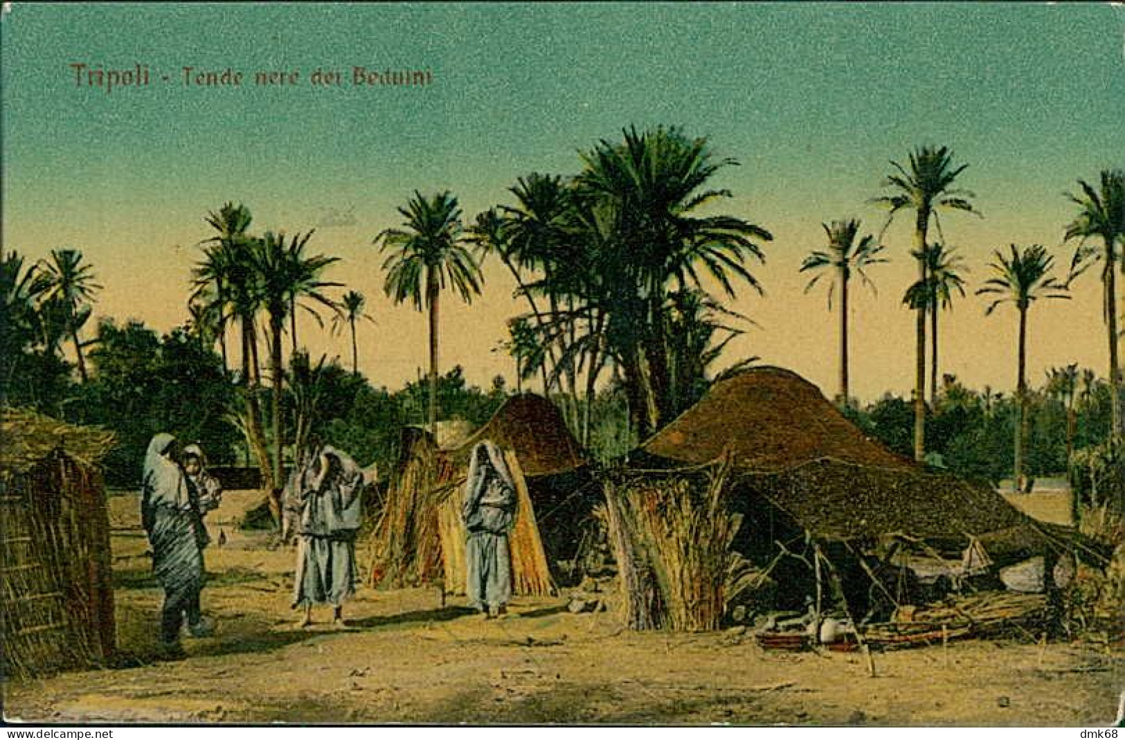 LIBIA / LIBYA - TRIPOLI - TENDE NERE DEI BEDUINI /  BLACK BEDUIN TENTS - EDIT FIORONI - 1910s (12445/3) - Libyen