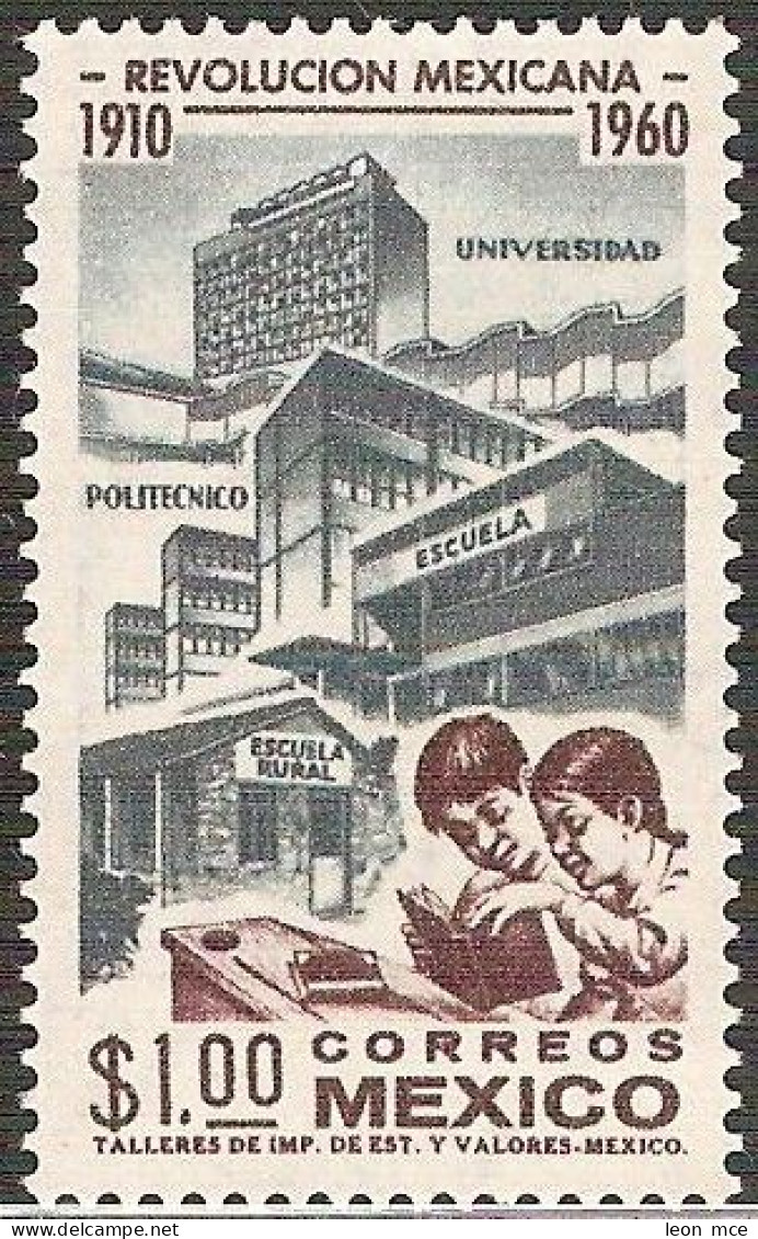 1960 MÉXICO REVOLUCIÓN MEXICANA, EDUCACIÓN PUBLICA Sc. 917 MNH MEXICAN REVOLUTION, PUBLIC EDUCATION - Mexique