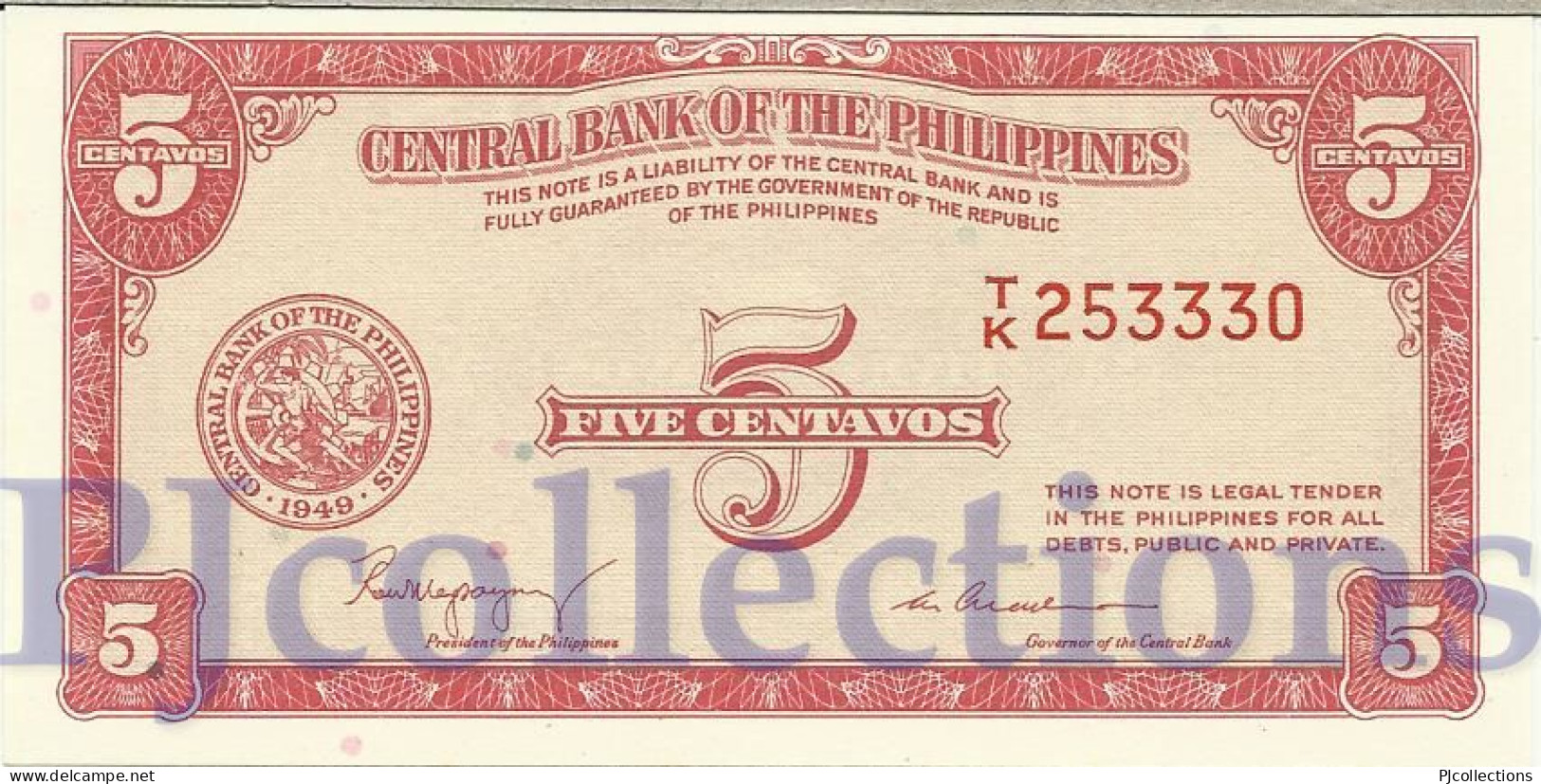 PHILIPPINES 5 CENTAVOS 1949 PICK 126a UNC - Philippinen