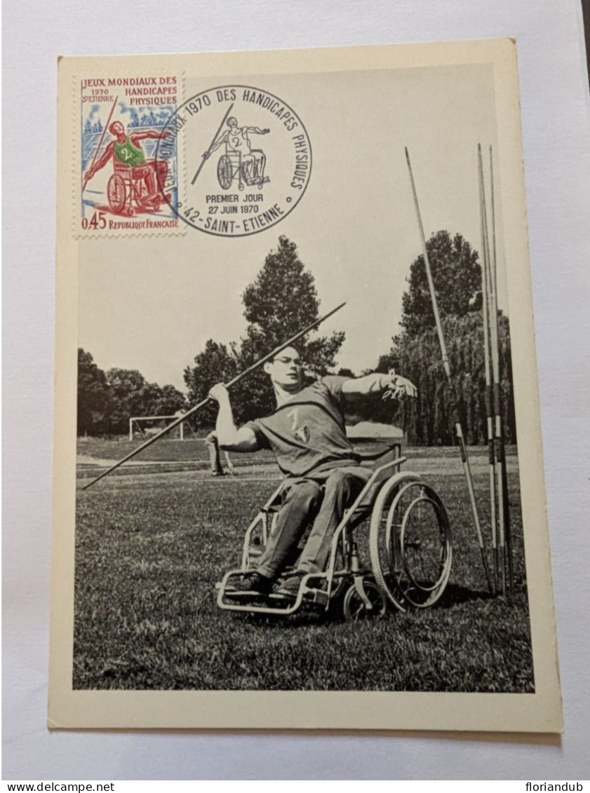 CP - Athlétisme Premier Jour Jeux Mondiaux Des Handicapés Physiques 1970 Javelot - Handisport