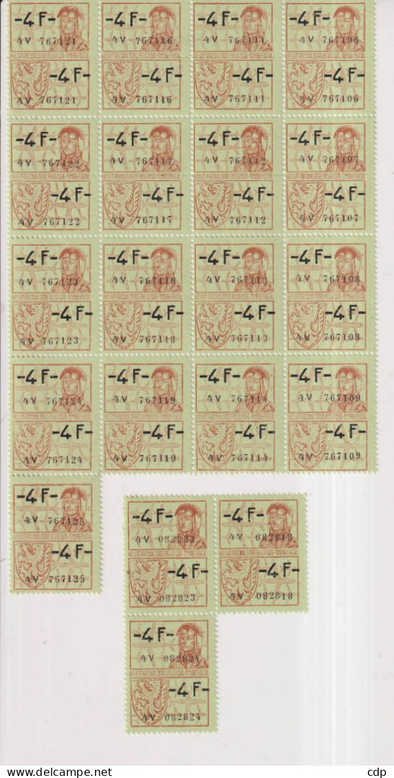 Lot 20 Timbres Fiscaux à 4fr Neufs - Francobolli