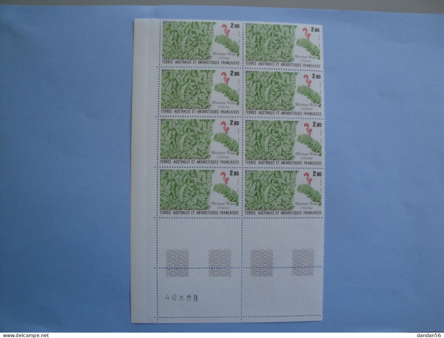 TAAF FSAT 1989 Yvert 143 ** MNH X 8   Cote 11.20 €  Flore Fougère Je Liquide - Unused Stamps