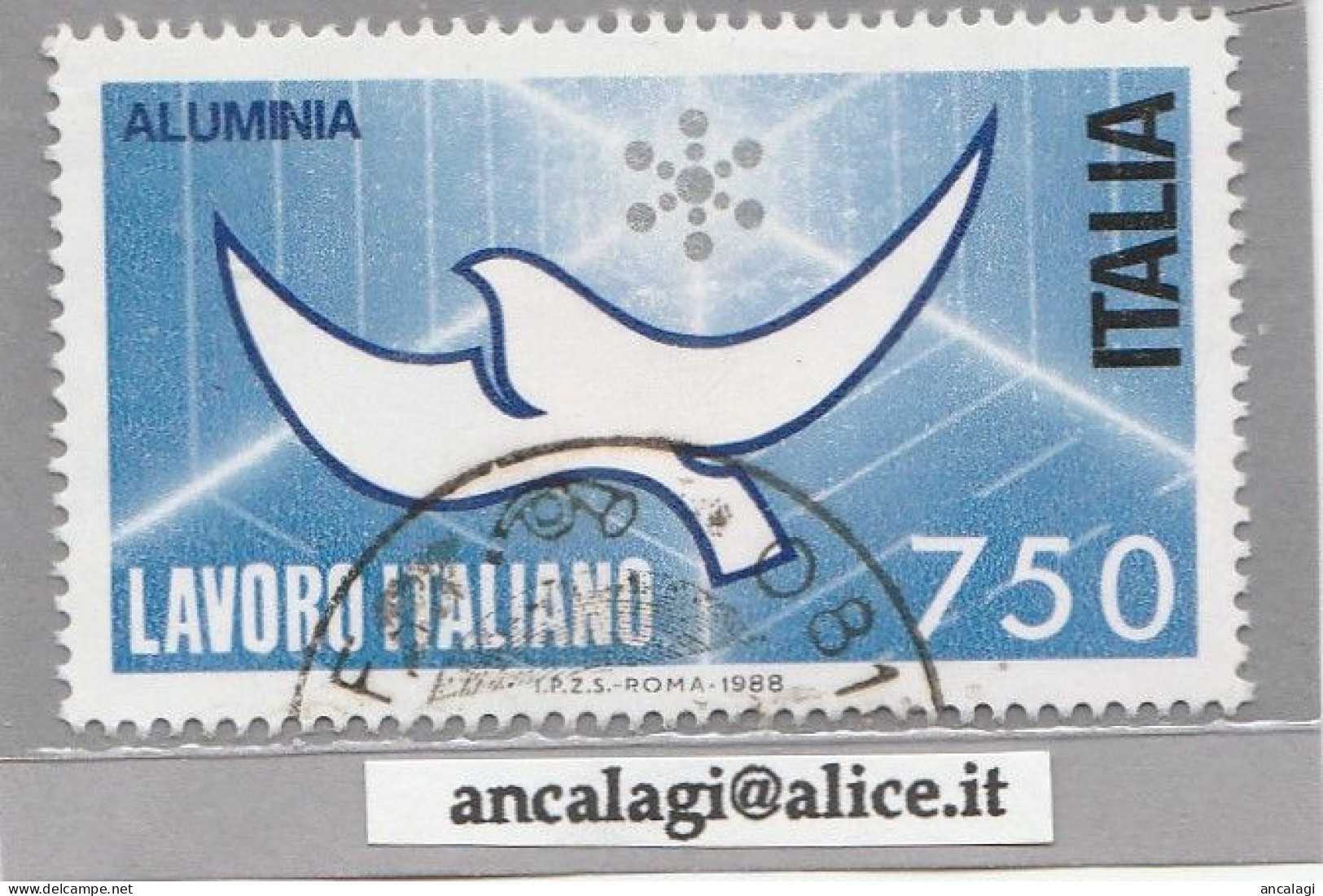 USATI ITALIA 1988 - Ref.0574C "LAVORO ITALIANO PER IL MONDO" 1 Val. - - 1981-90: Used